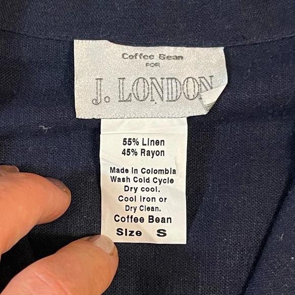 J London top blouse linen bland size S blue - Picture 3 of 6